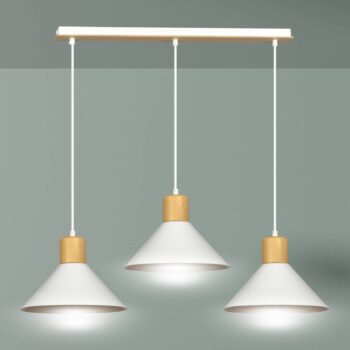 Závesná lampa Sobo, 3-plameňová, biela - Image 2
