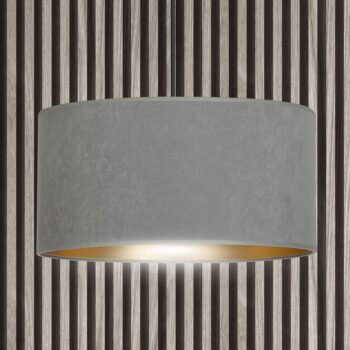 Závesná lampa Jari látkové tienidlo 1pl sivá-zlatá - Image 2
