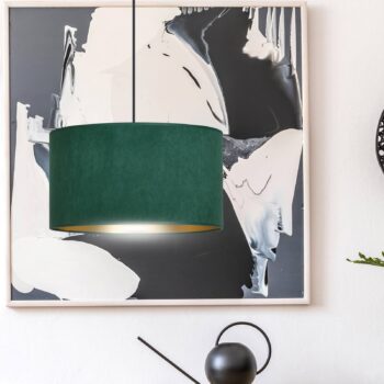 Závesná lampa Jari látkové, 1-pl. zelená-zlatá - Image 2