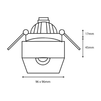 Zapustené downlight Bali, hranaté, čierna - Image 2