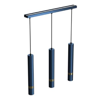 Závesná lampa Joker, 3-plameňová, modro-zlatá - Image 2