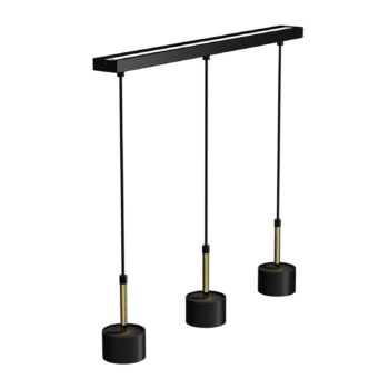 Závesná lampa Arena dlhá 3-pl., čierno-zlatá - Image 2
