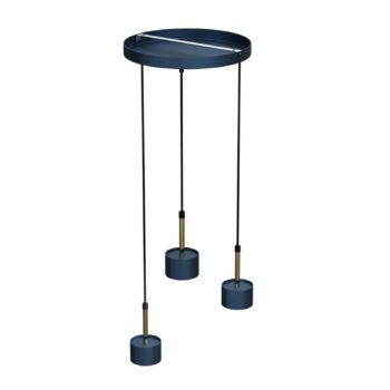 Závesná lampa Arena okrúhla 3-pl., modro-zlatá - Image 2