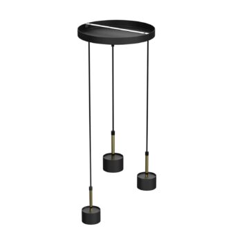 Závesná lampa Arena okrúhla 3-pl., čierno-zlatá - Image 2