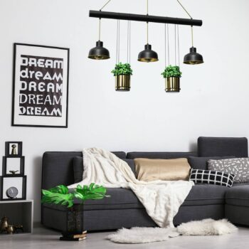 Závesná lampa Flora s 2 kvetináčmi, 3-plameňová