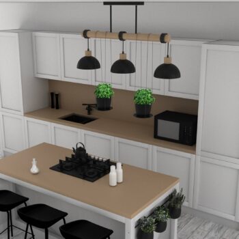 Závesná lampa Pianta s 2 kvetináčmi, 3-plameňová