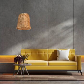 Závesná lampa Vimini tienidlo z vŕby hnedá Ø 30 cm