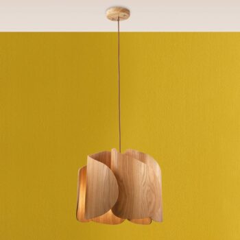 Závesná lampa Pevero jaseňové drevo zakrivený tvar - Image 2