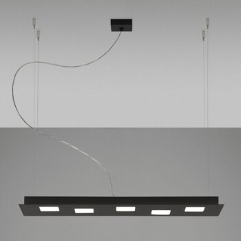 Fabbian Quarter čierne LED závesné svietidlo 5-pl - Image 4