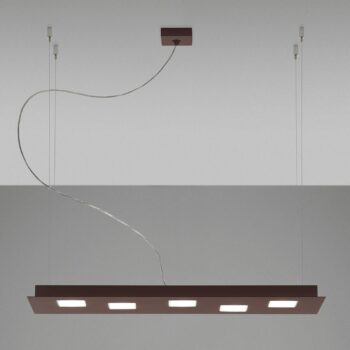 Fabbian Quarter – hnedé LED závesné svietidlo 5-pl - Image 4
