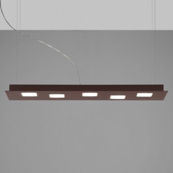 Fabbian Quarter – hnedé LED závesné svietidlo 5-pl - Image 3