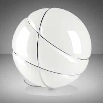 Fabbian Armilla sklenená stolná lampa, biela chróm