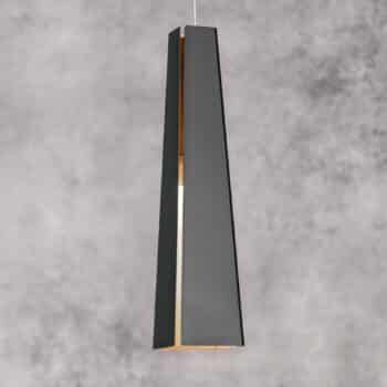 Čierno zlatá hliníková závesná lampa Pluma, LED - Image 3