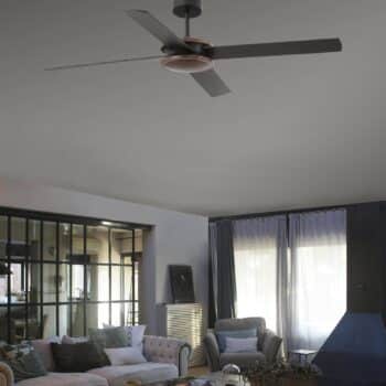 Stropný ventilátor Polea, drevo tmavé/čierne - Image 2