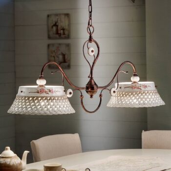 Závesná lampa Cesta meď, 2-plameňová