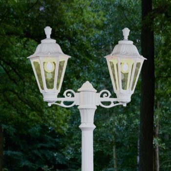 LED stĺpové svietidlo Artu Rut 2-plam. E27 biele - Image 4