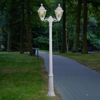 LED stĺpové svietidlo Artu Rut 2-plam. E27 biele - Image 3