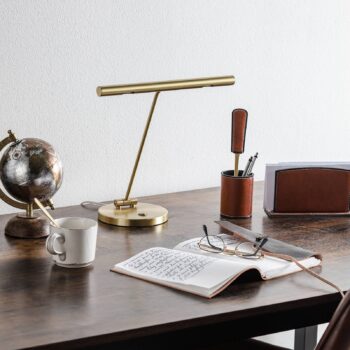 Adrette stolná LED lampa Glimmer, mosadz - Image 3