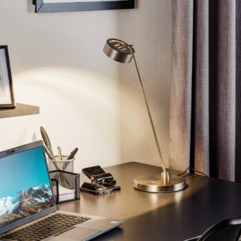 Dvojkĺbová stolná LED lampa Elegance, nikel - Image 2