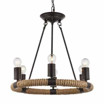 Okrúhle LED svietidlo Ulleu konopné lano 6-pl. - Image 3