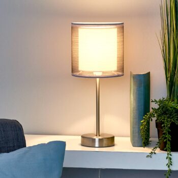 Stolná lampa Nica s vonkajším tienidlom v sivej - Image 4