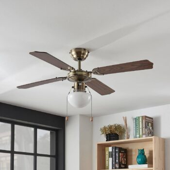 Stropný ventilátor Joulin, osvetlený, dub - Image 4