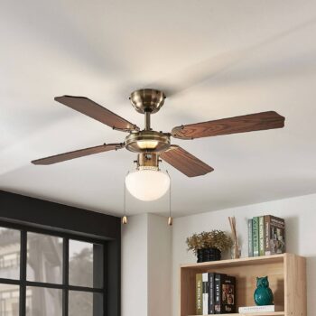 Stropný ventilátor Joulin, osvetlený, dub - Image 3