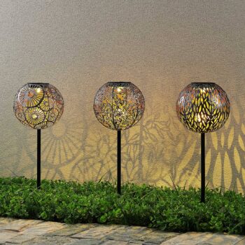 Lindby Vilani solárna LED lampa v súprave 3 kusov