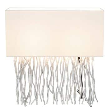 Stolná lampa Capri, hranatá, ekru/strieborná - Image 2