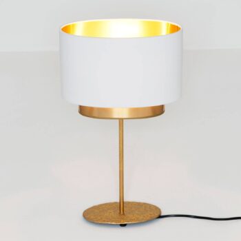 Stolná lampa Mattia, oválna, dvojitá, biela/zlatá - Image 2