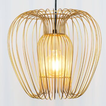 Závesná lampa Protetto, zlatá, Ø 34 cm