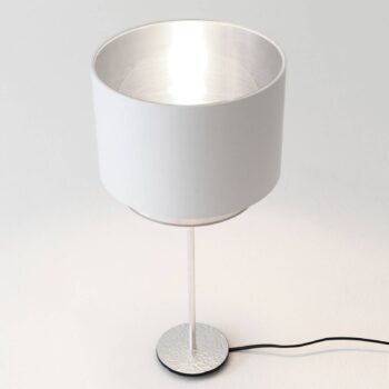 Stolná lampa Mattia, perla, hodváb biela/striebro - Image 2