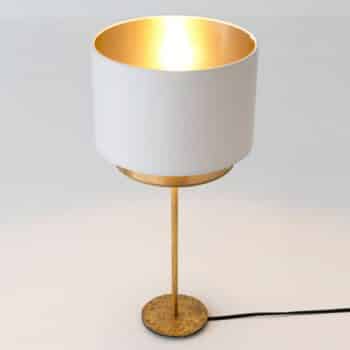 Stolná lampa Mattia, perla, hodváb biela/zlato - Image 2