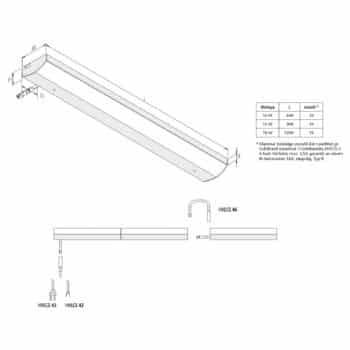 Podhľadové LED Dynamic ModuLite F, alu, 60 cm - Image 2