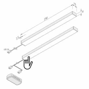 Podhľadové LED ADD-ON Mini 3000K dotykový stmievač - Image 2