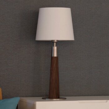 HerzBlut Conico stolná lampa biela orech 44 cm - Image 2