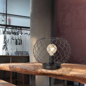 Stolná lampa Justin tienidlo z kovového opletenia - Image 2