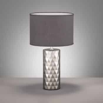 Stolná lampa Abo s látkovým tienidlom, striebro - Image 2