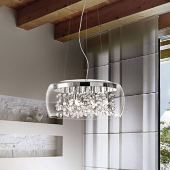 Závesná lampa Audi z priehľadného skla, Ø 50 cm - Image 2