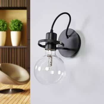 Dizajnová nástenná lampa Rádio v čiernej farbe - Image 2
