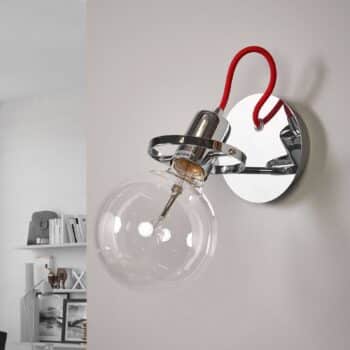 Dizajnová nástenná lampa Rádio v chróme - Image 2