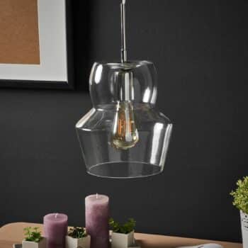 Sklenená závesná lampa Zeno, priehľadná, 22 cm - Image 2