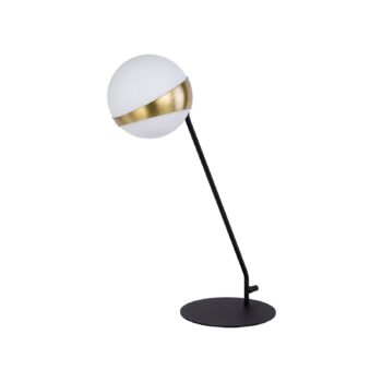 Stolná lampa Parcel, biela/mosadz