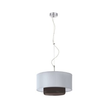 Závesná lampa Osiris biela, sklo hnedé