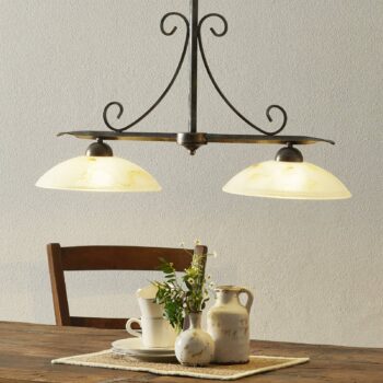Závesná lampa Dana štýl vidiecky dom 2-plameňová - Image 2