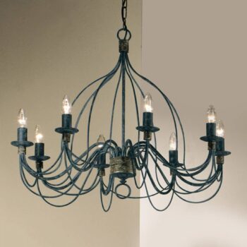 Visiaci luster FILO, 8-plameňový modro-čierny - Image 2