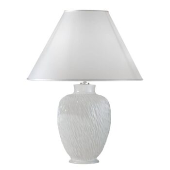 Stolná lampa Chiara z keramiky, v bielej, Ø 40 cm