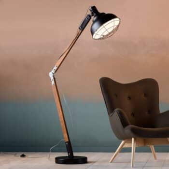 KARE Rocky stojaca lampa z kovu a dreva