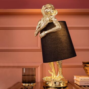 KARE Animal Monkey stolná lampa čierna/zlatá - Image 2