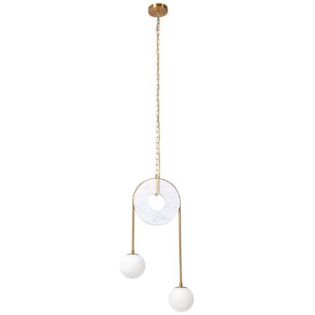 KARE Balance závesná lampa zo skla a mramoru